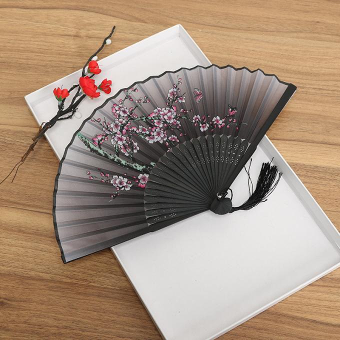 Traditional Chinese Bamboo Folding Fan Hand-Painted Design 5